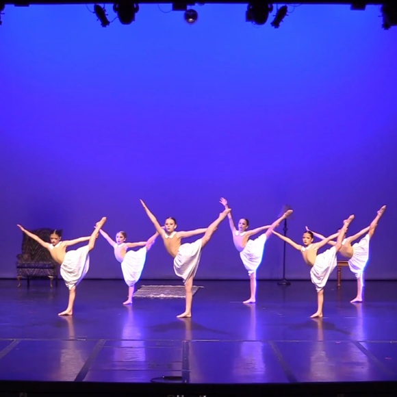 Custom Beige & White Lyrical / Contemp Dress Dance Costume - Picture 4 of 5